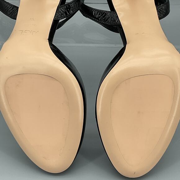 NEW AGL Milly H Block Heel Sandals Black Size 6 (36) - Picture 10 of 10